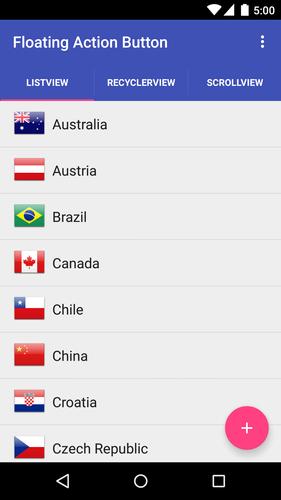 Floating Action Button Sample