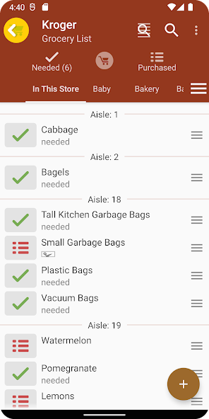 Grocery List App - rShopping