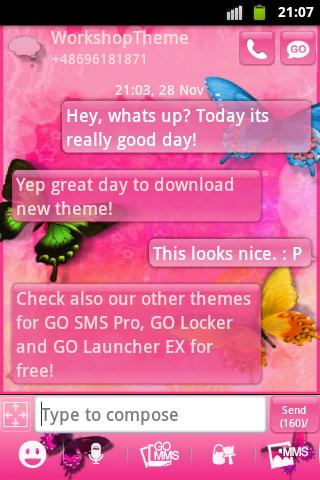 Nice Pink Theme GO SMS Pro