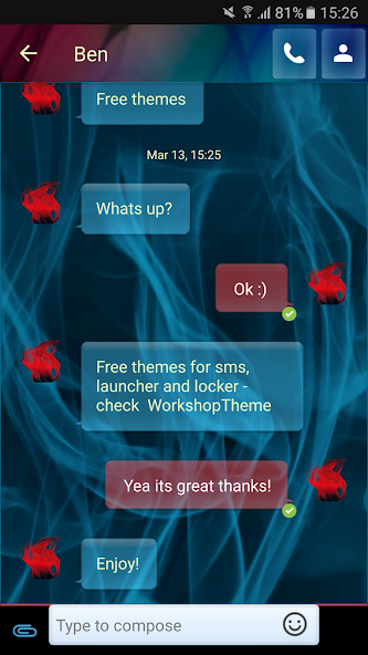 Blue Smoke Theme GO SMS PRO