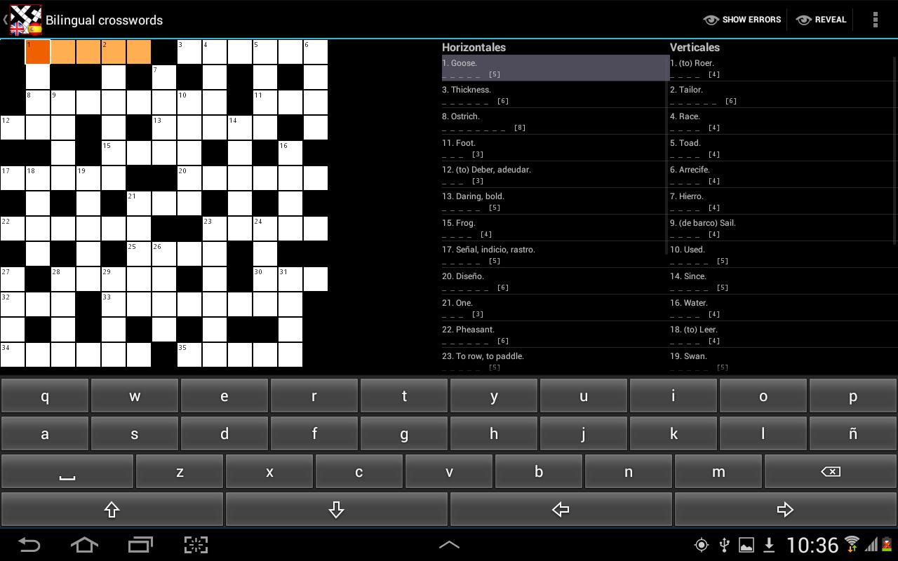 Bilingual crosswords