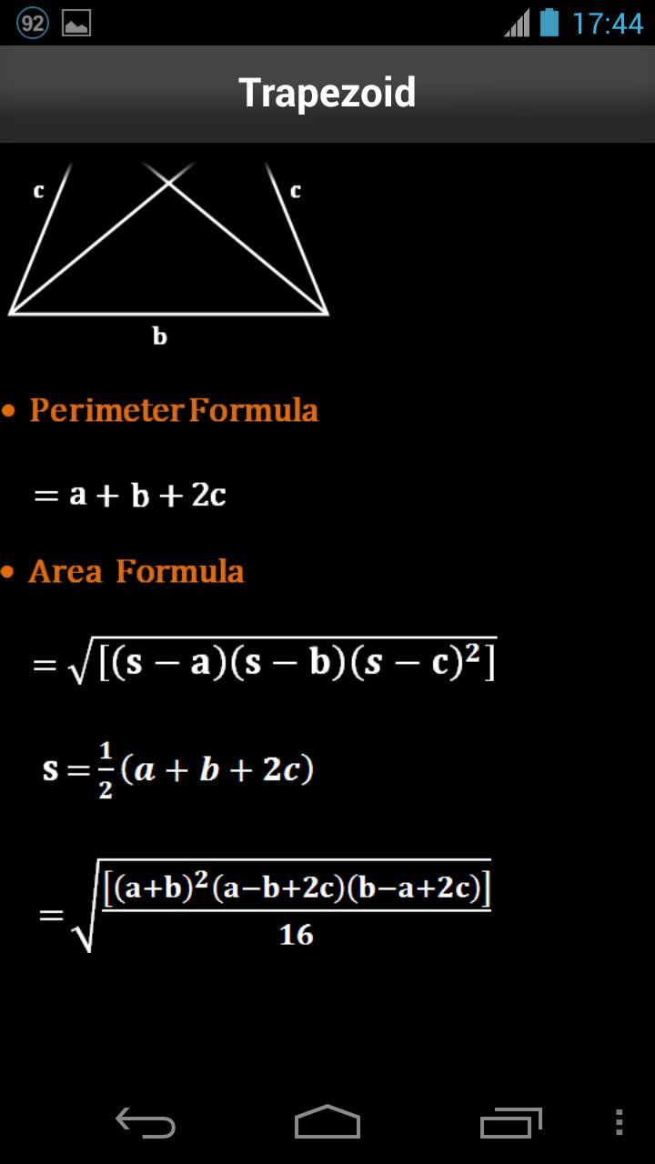 Area & Volume Formulas