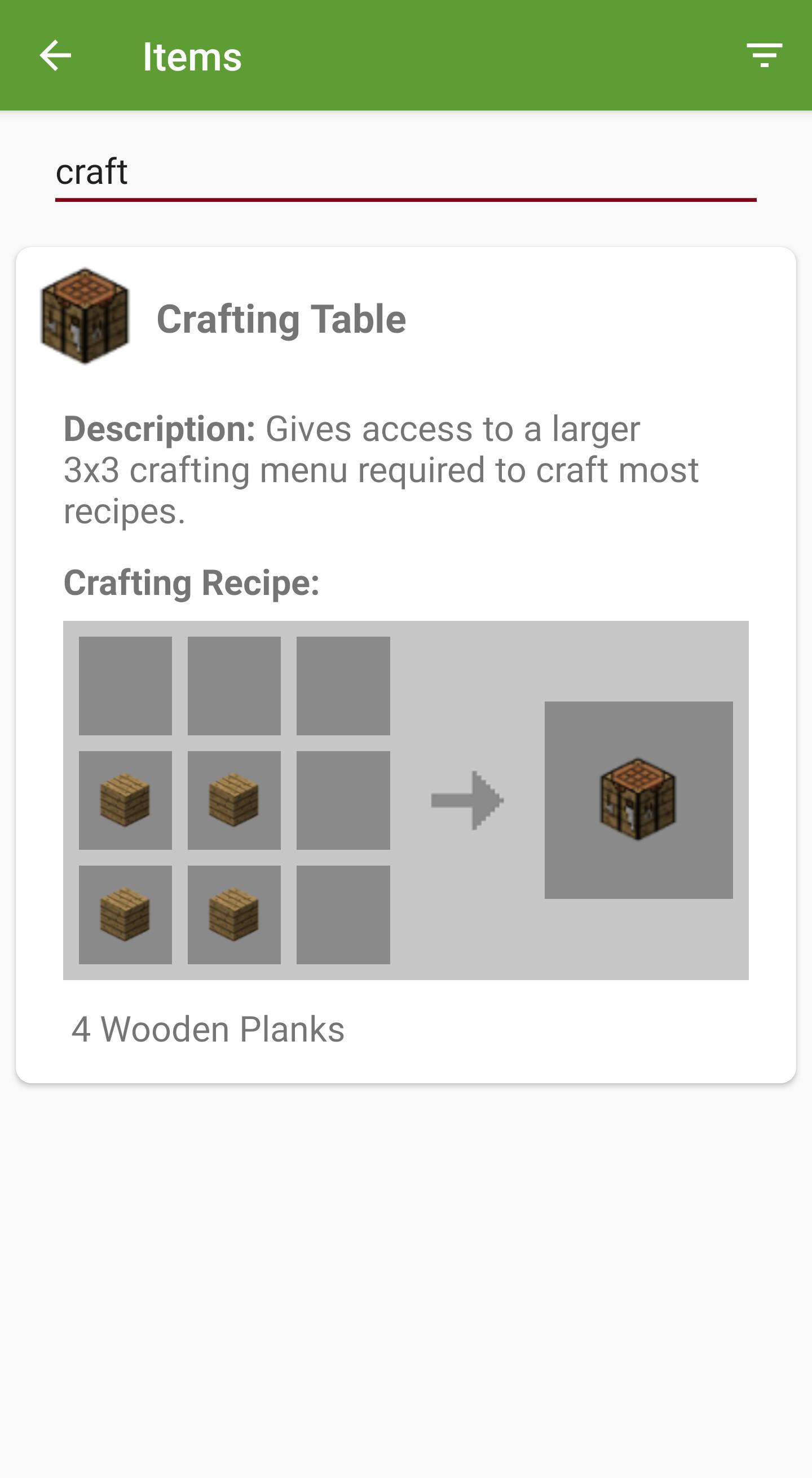 Crafting Table Minecraft Guide