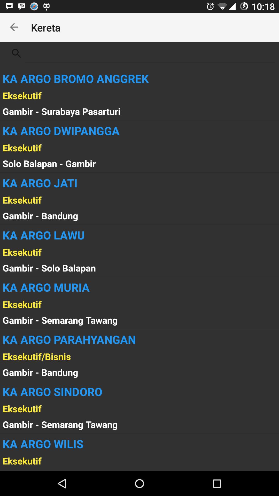 Info Jadwal Kereta Api