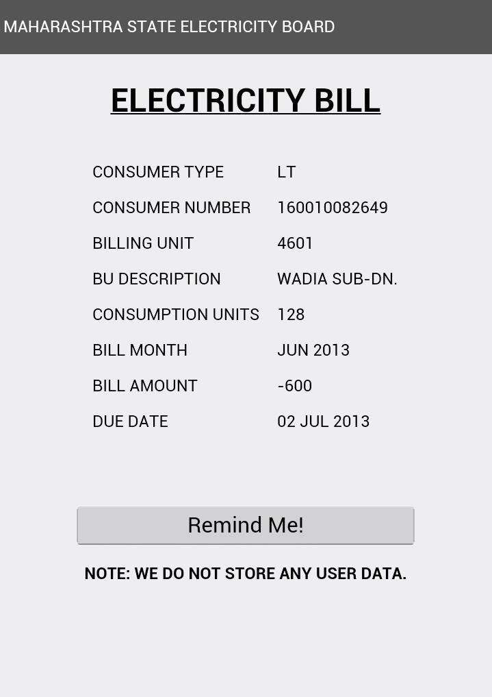 MSEB - Electricity Bill