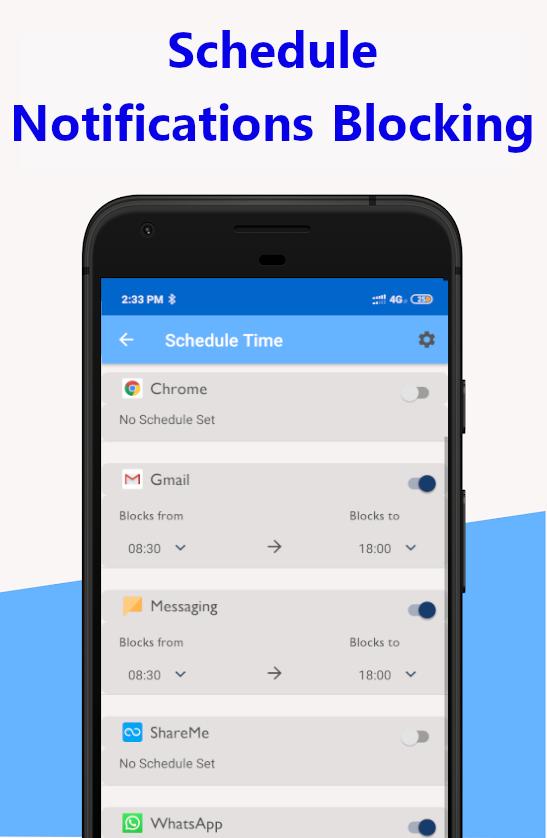 Notification Blocker, Schedule