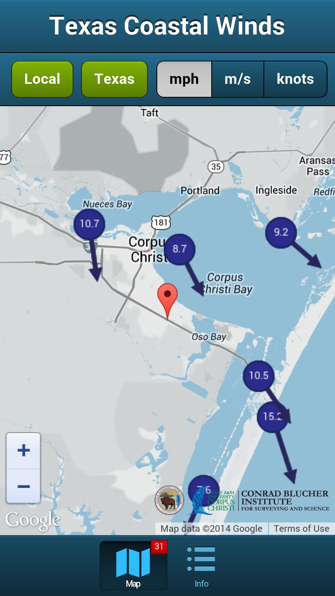 Texas Coastal Winds