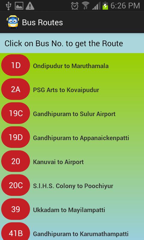 Coimbatore Bus Finder