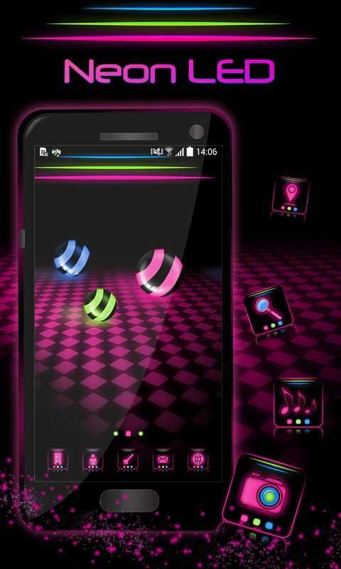 Neon LED Launcher Theme