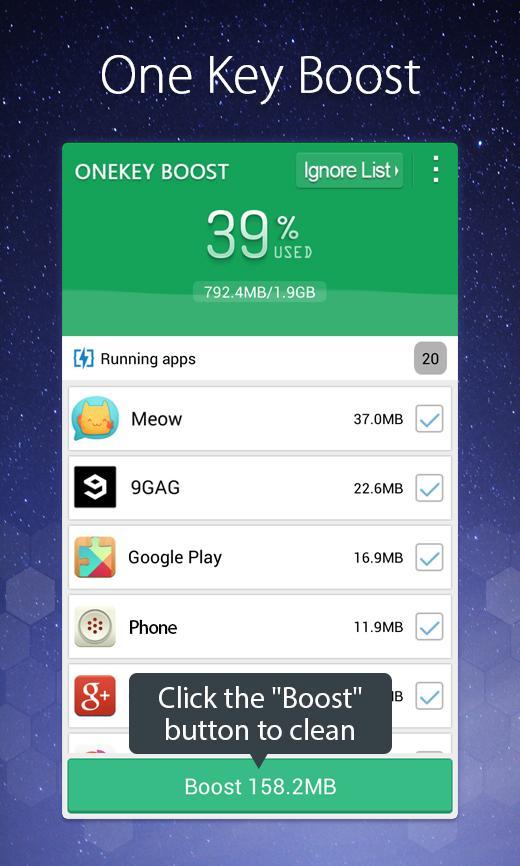 One Key Boost - Memory Cleaner