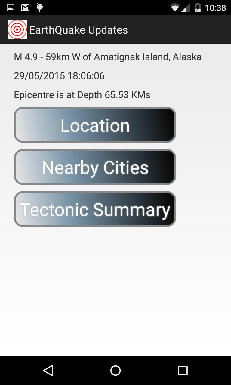 EarthQuake Updates