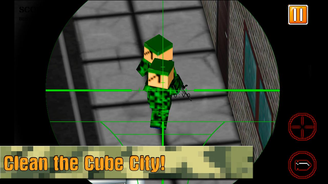 Cube War: City Sniper 3D