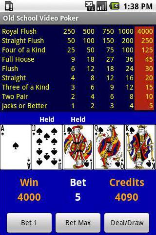 Free Old School Video Poker