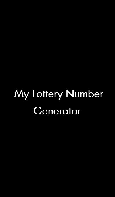 My Lottery Number Generator