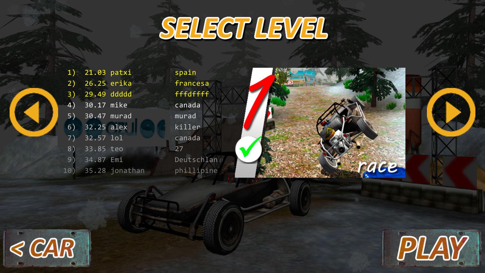 Car Crash Forest racing game