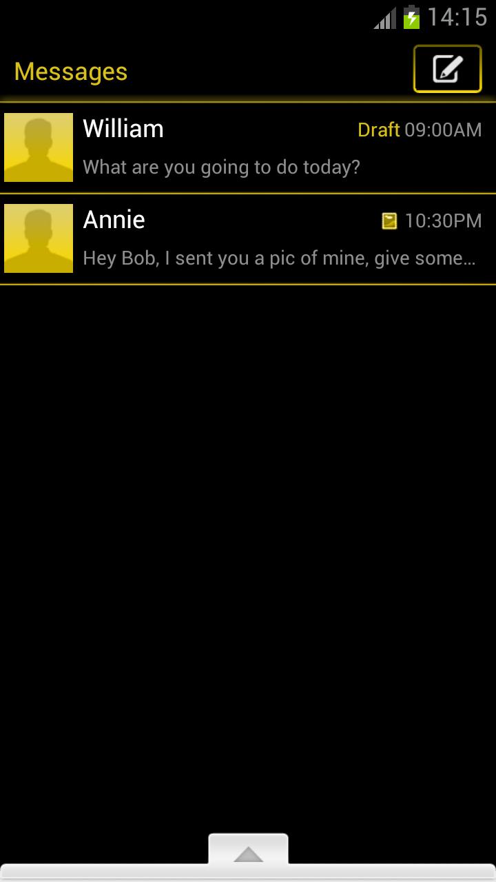 GO SMS Pro Theme - Yellow Neon