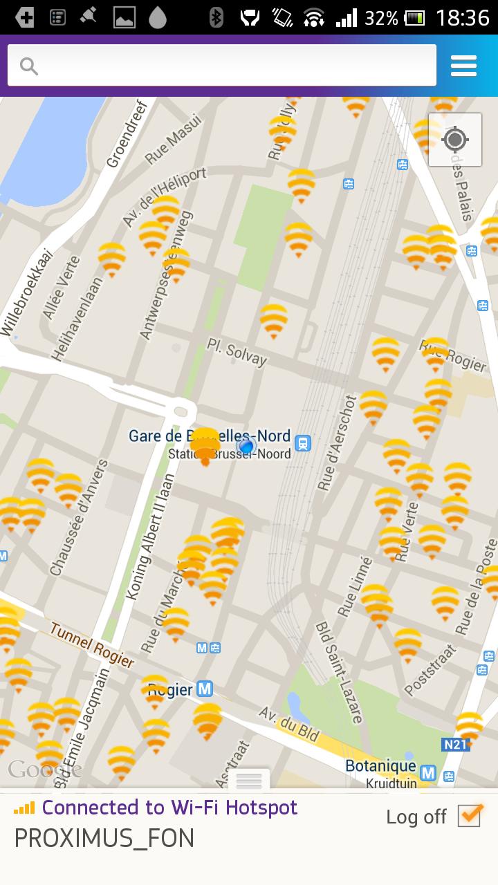 Proximus Wi-Fi Hotspots by Fon