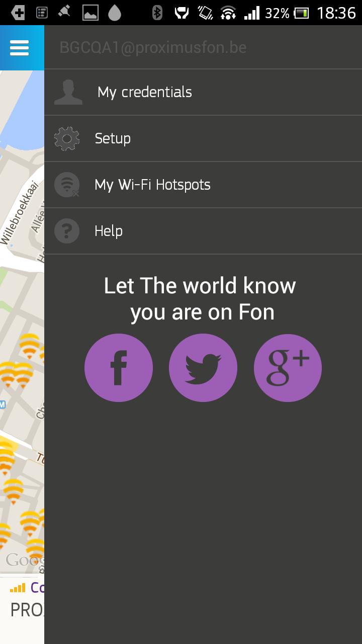 Proximus Wi-Fi Hotspots by Fon