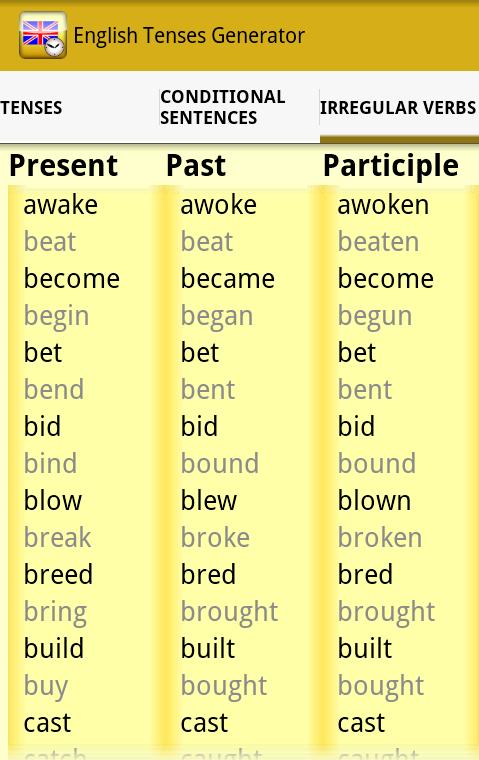 English Tenses Generator