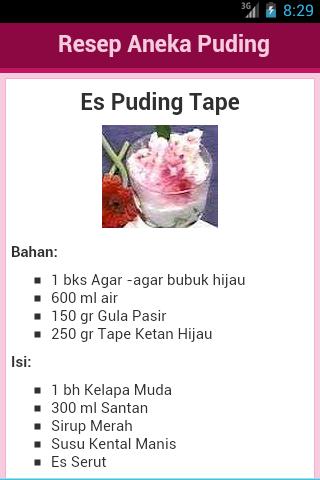 Resep Puding