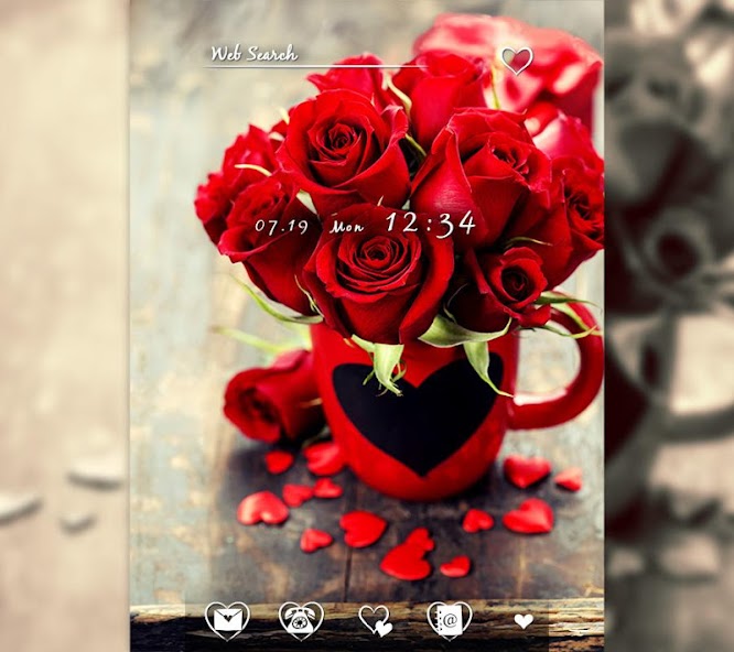 Cute wallpaper-Roses & Hearts