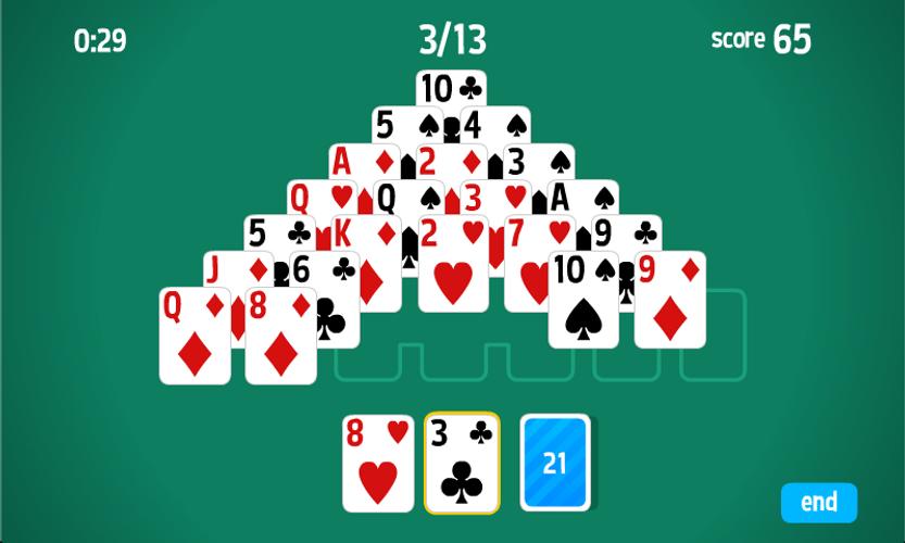 Pyramid Solitaire HD card game