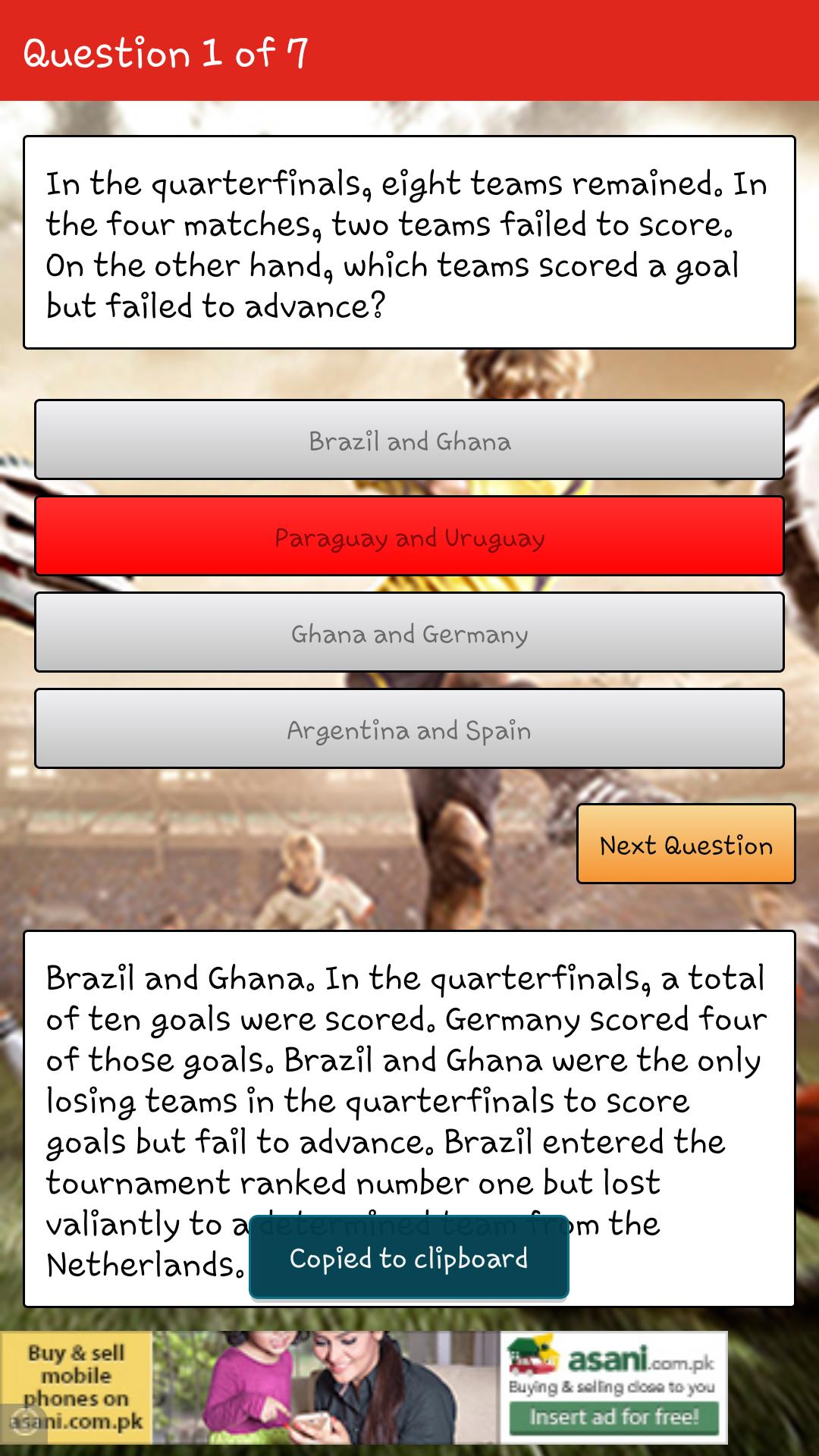 Foot Ball World Cup Trivia