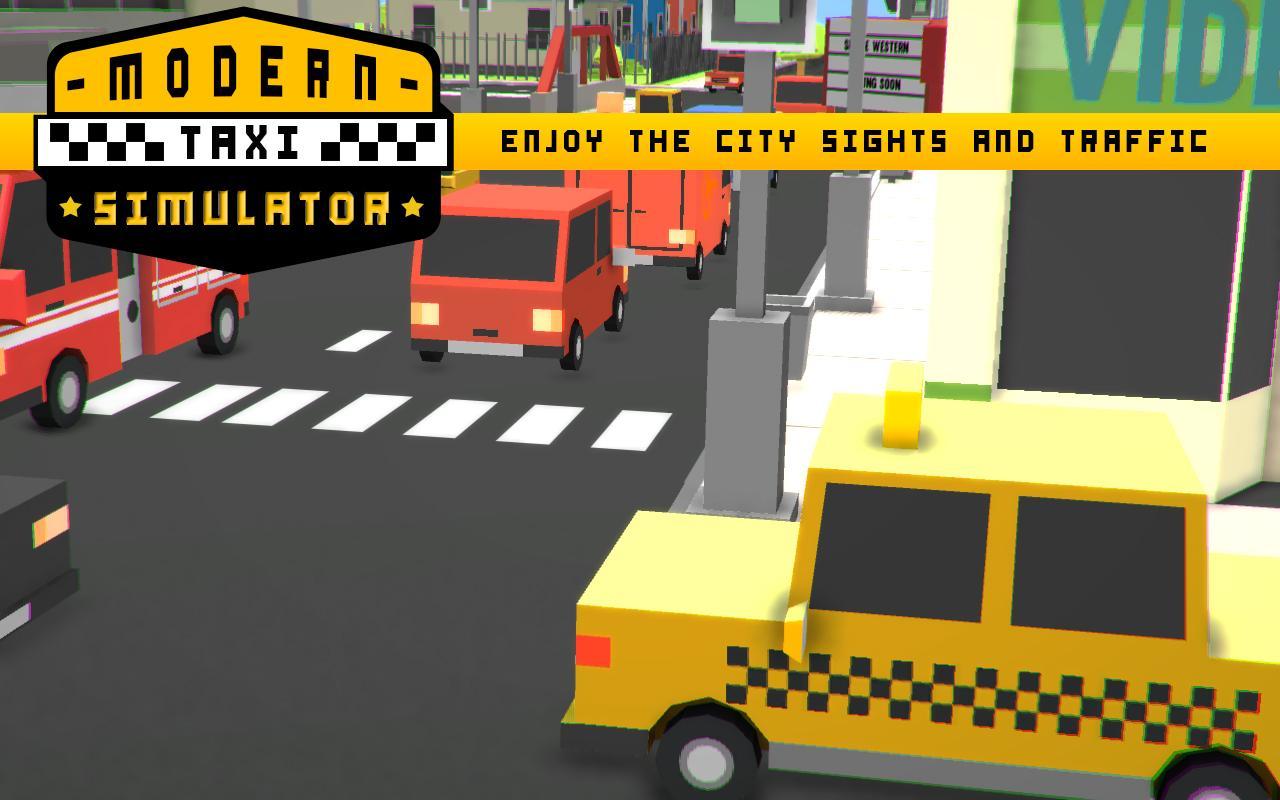 Modern Taxi Simulator Pixel 3D