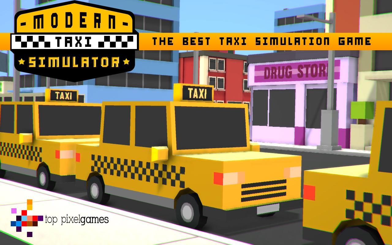 Modern Taxi Simulator Pixel 3D