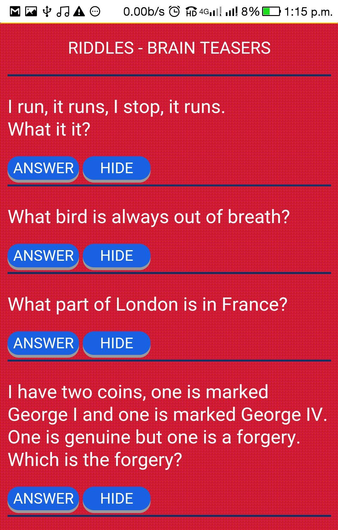 Riddles/Brain Teasers