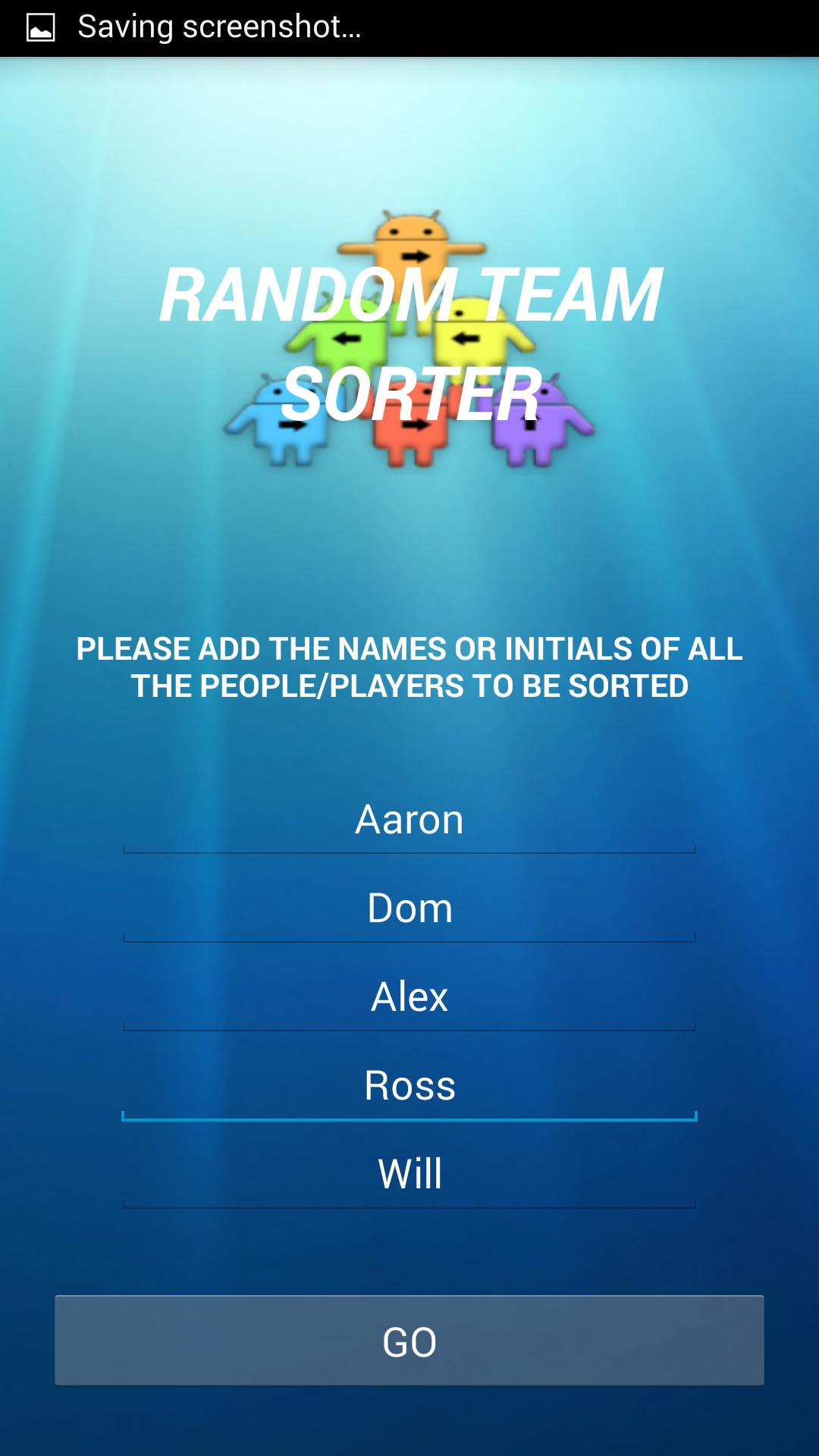 Random Team Sorter