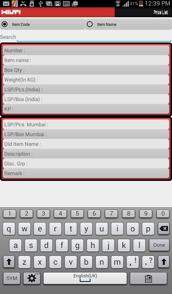 MOIN Price List