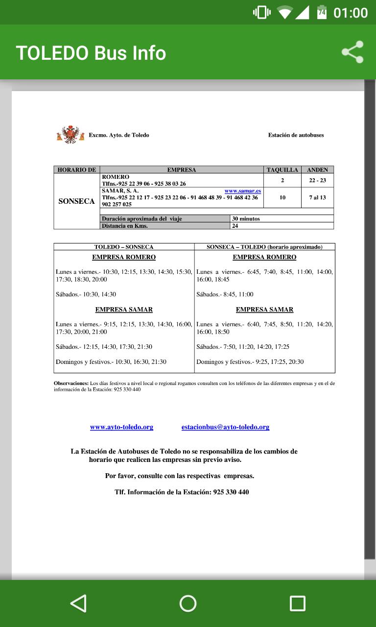 TOLEDO Bus Info