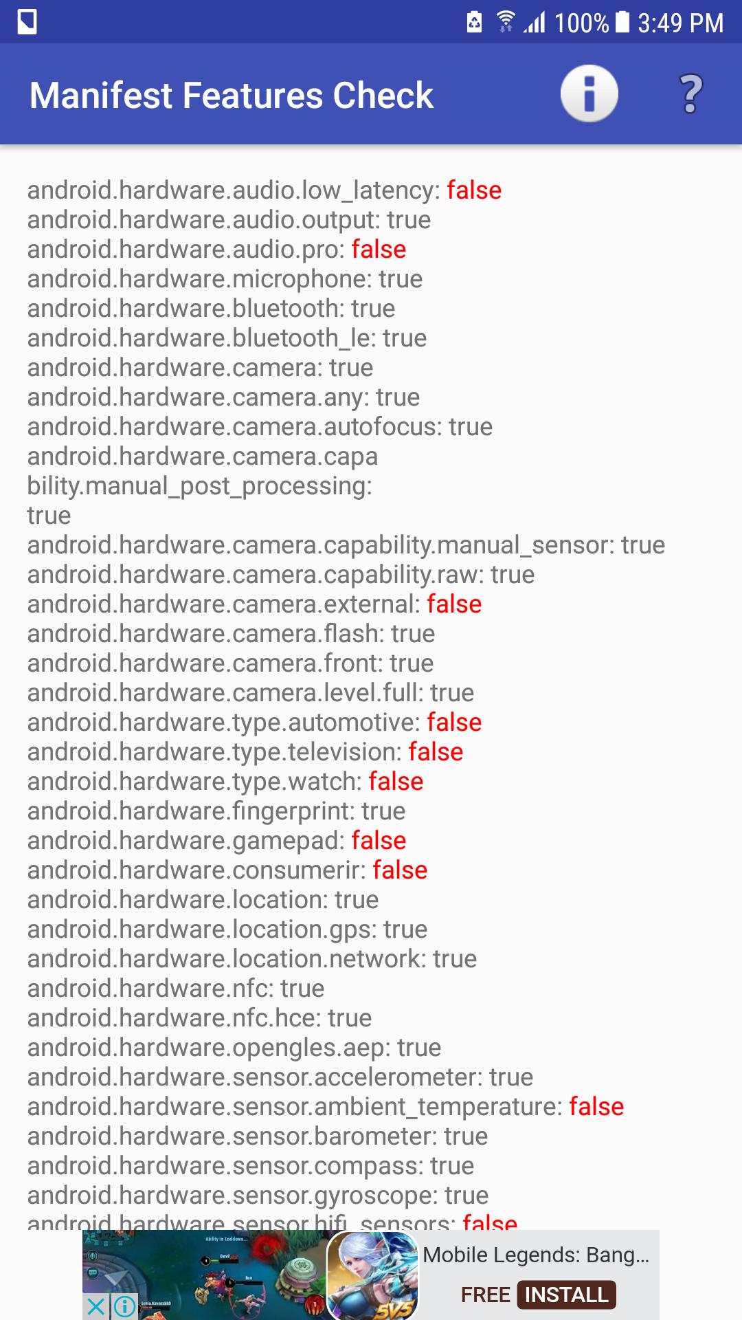 Check phone features