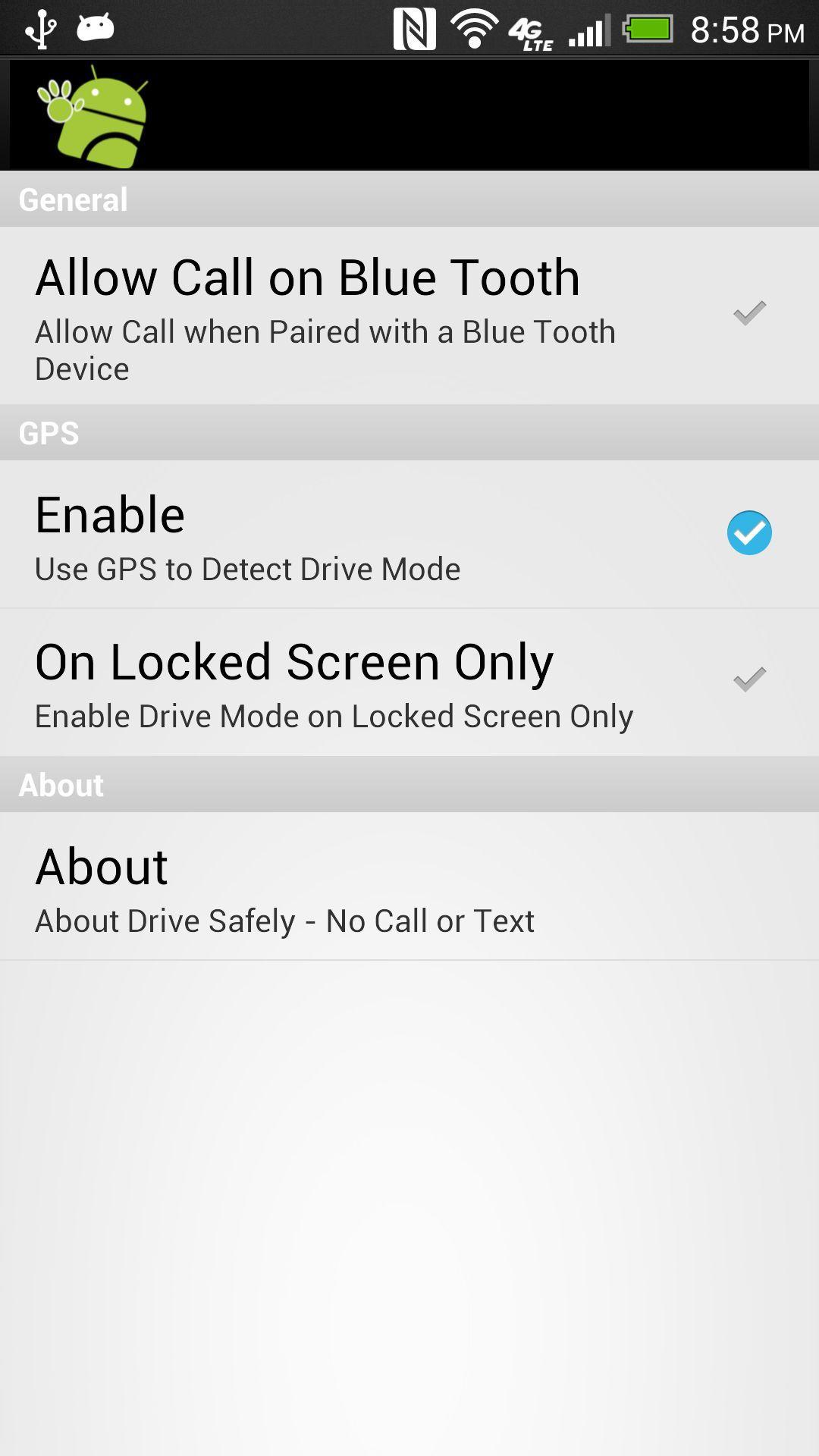 Drive Safely - No Text or Call
