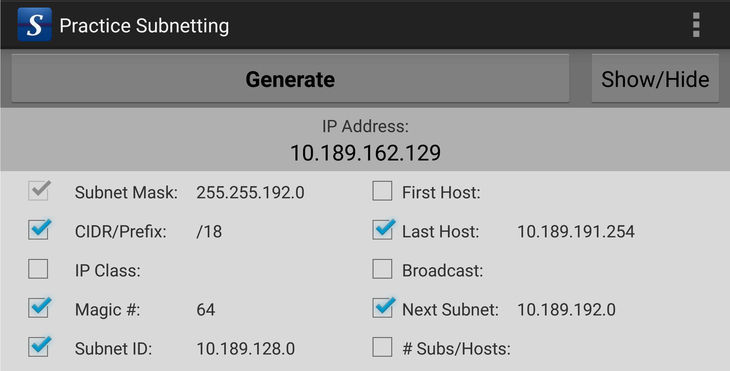 Practice Subnetting