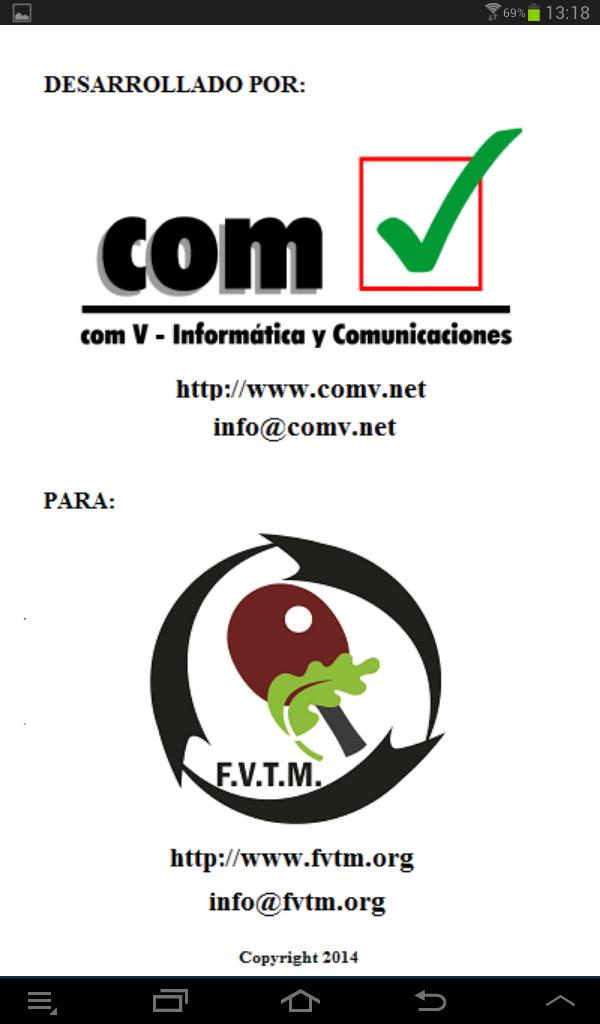 Marcador (FVTM) Tenis de Mesa