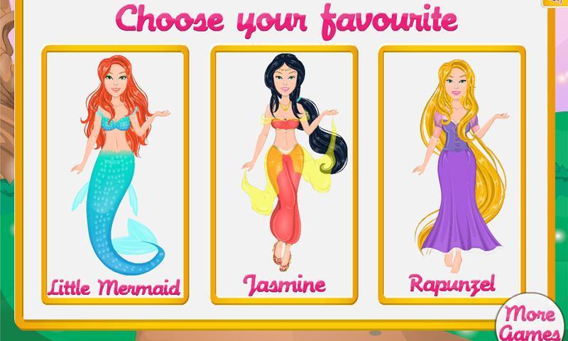 Princess stories dressup game
