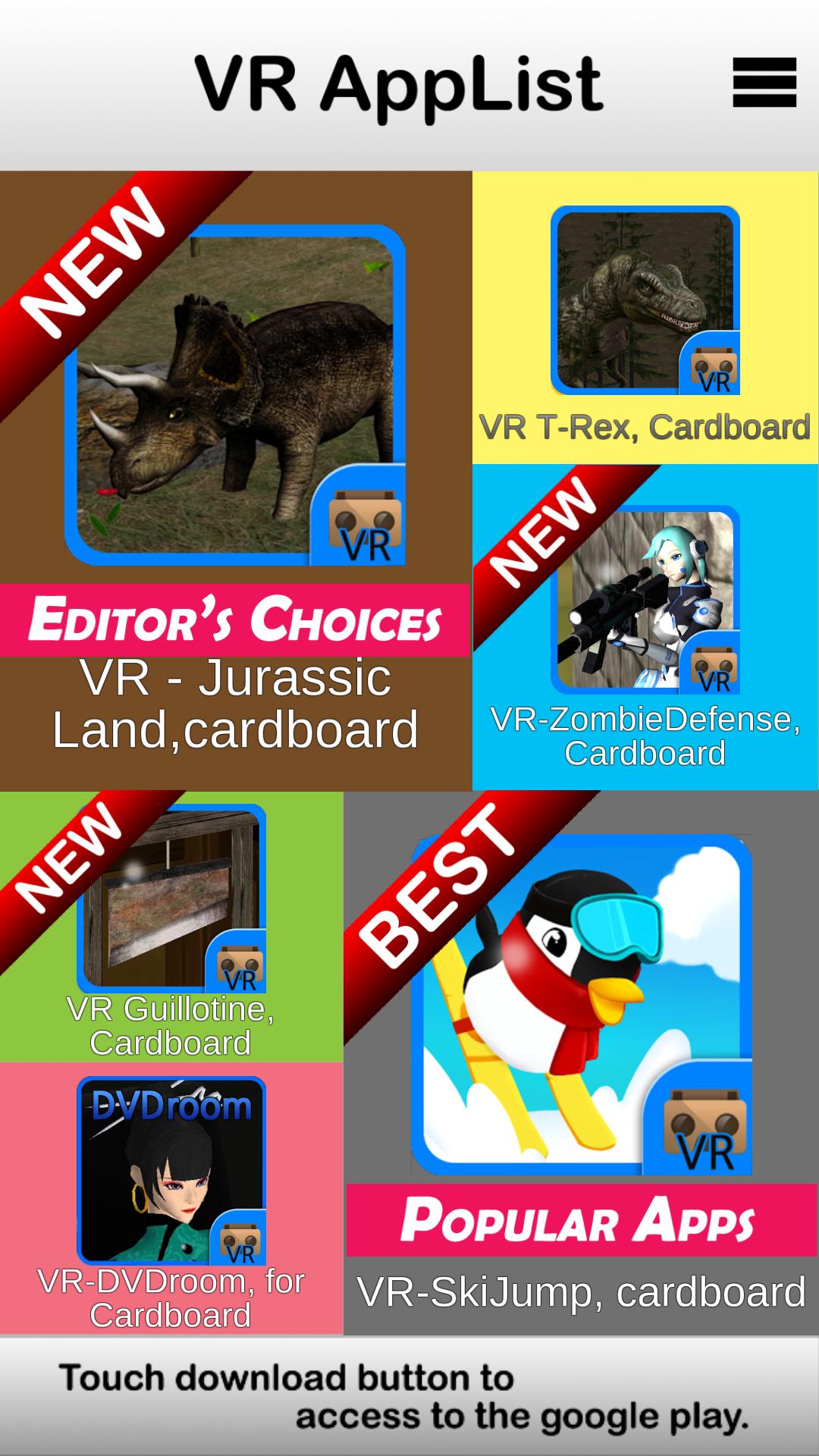 VR App List, CardBoard