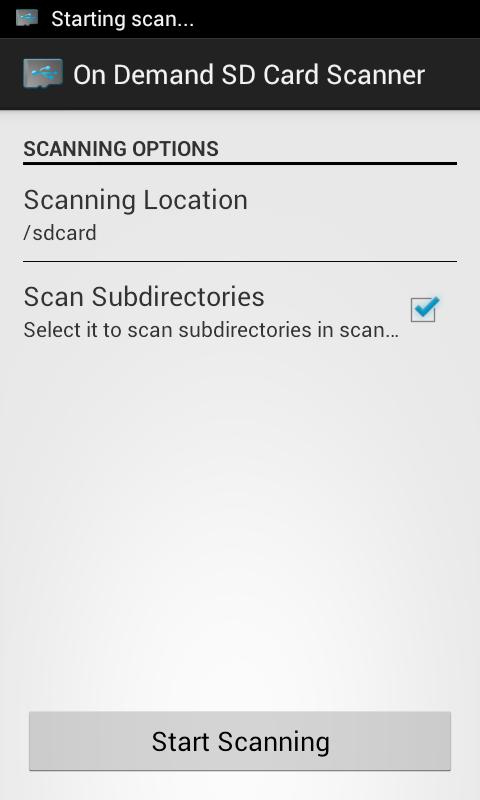 On Demand SD Card Scanner