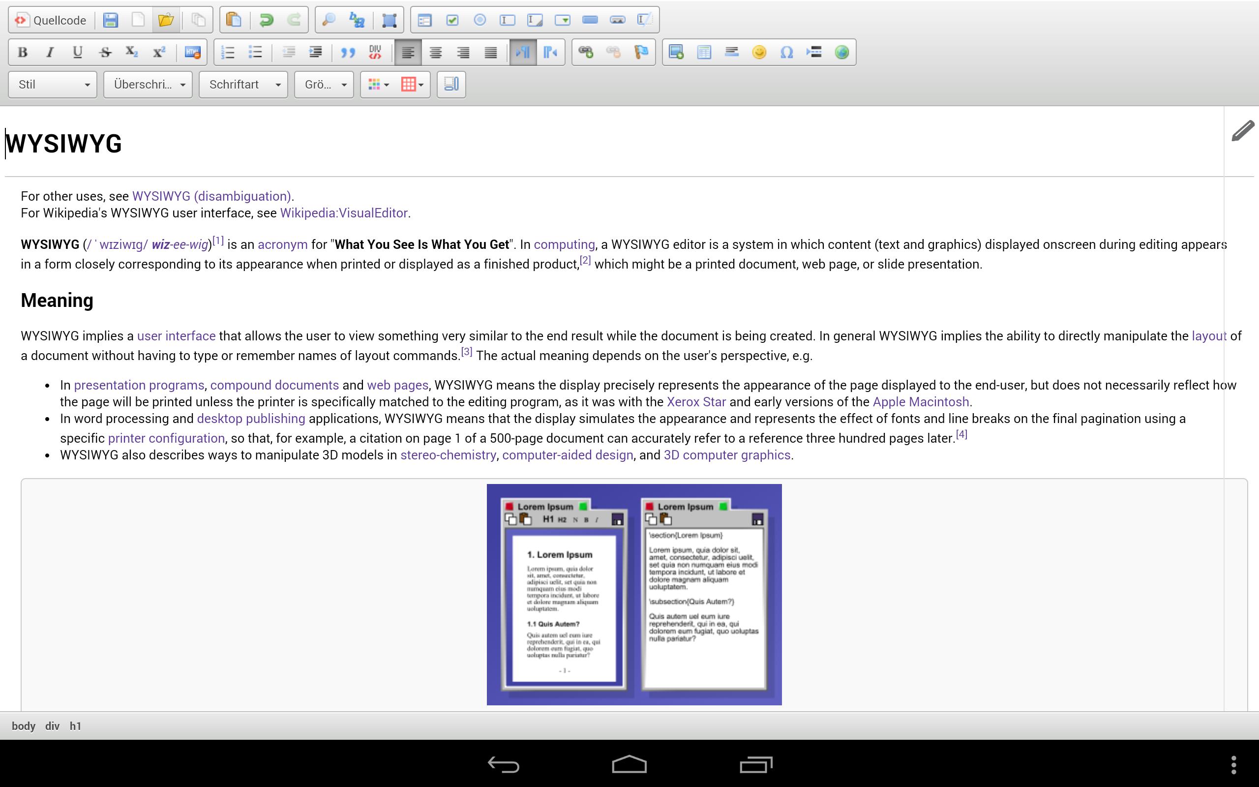 WYSIWYG HTML Editor