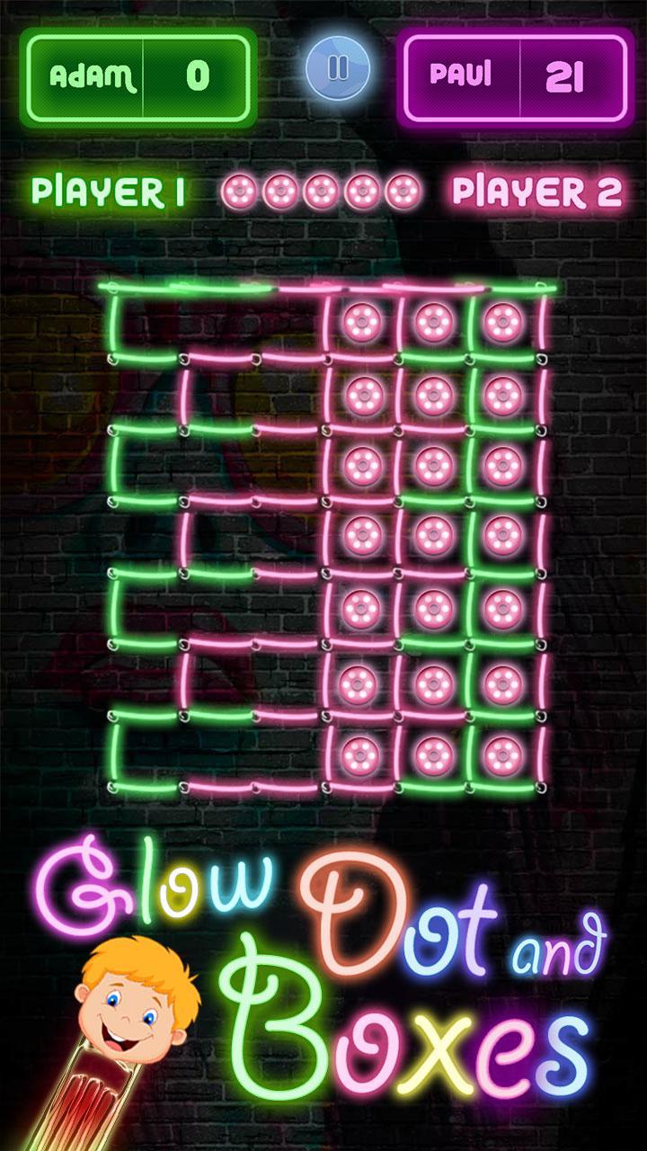 Glow Dot and Boxes
