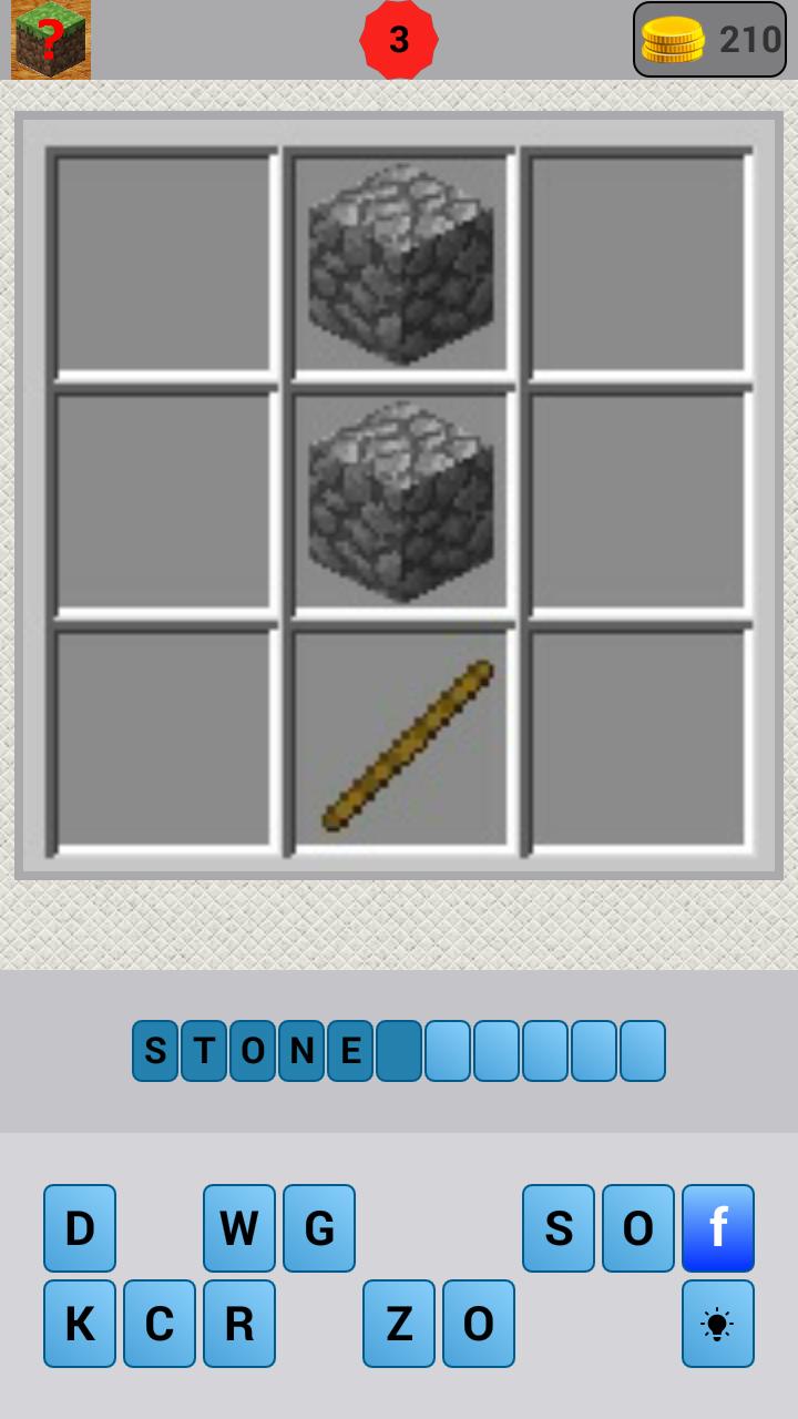 Crafting Quiz for Minecraft