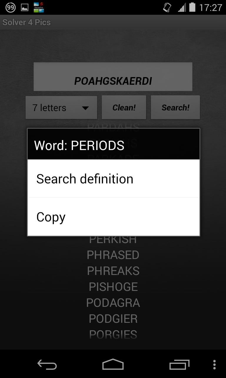 Solver for 4 pics 1 word