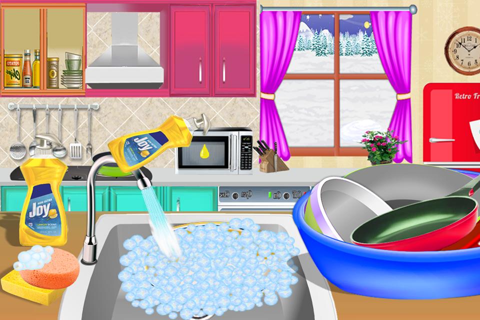 Wash dishes girls games