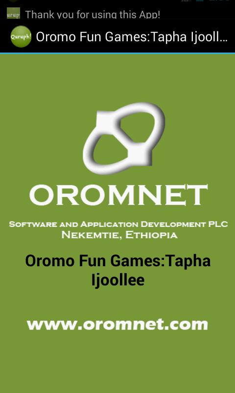 Oromo Fun Games:Tapha Ijoollee