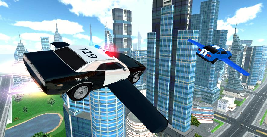 Flying Police Car Driving