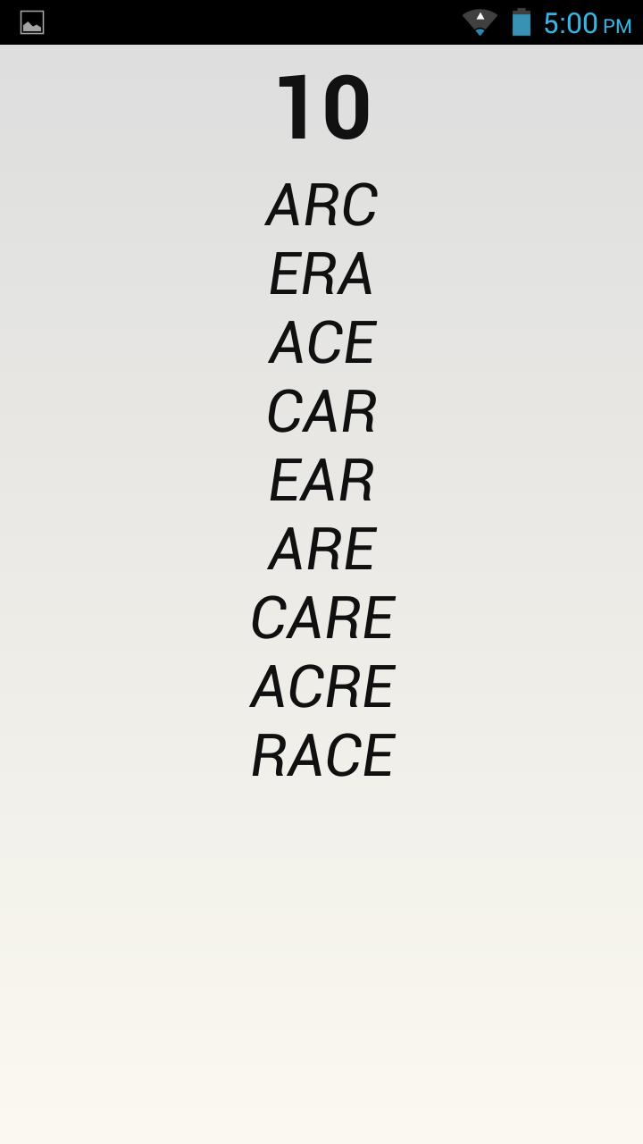 Answers for Word Trip