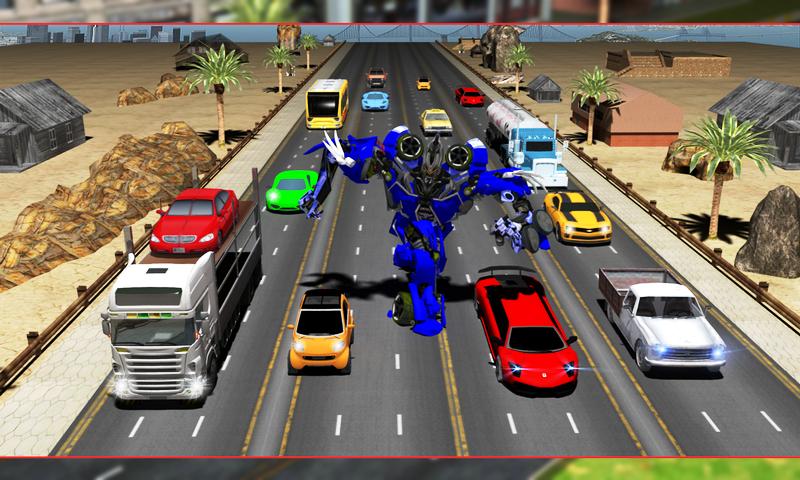 Robot Transform Traffic Racer