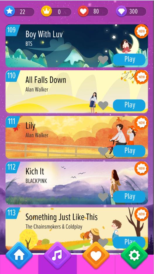 Flower Pink Piano Tiles - Girly Butterfly Songs